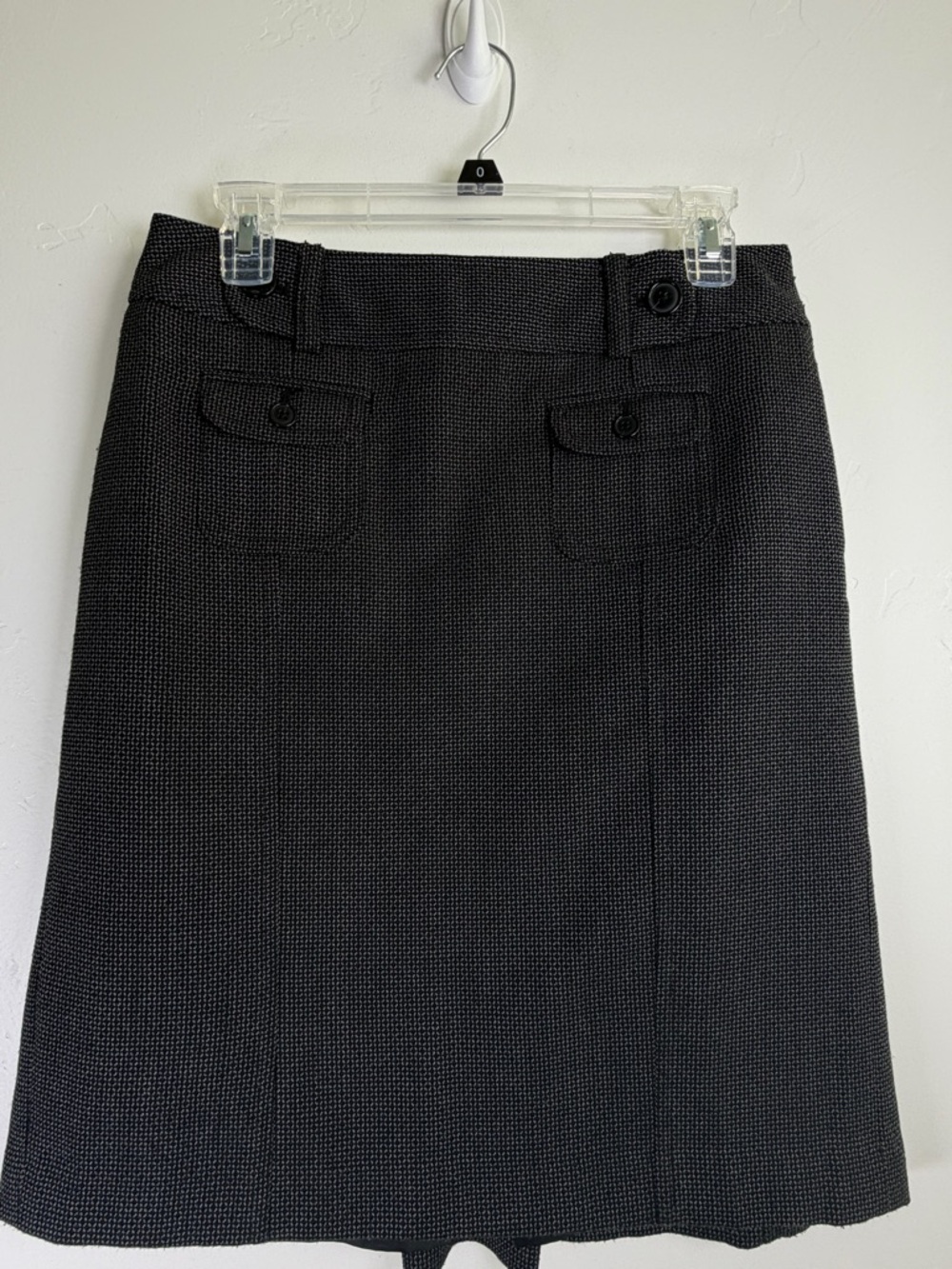Ann Taylor A-Line Skirt Womens Size 4 Black Gray Textured Work Office Classic